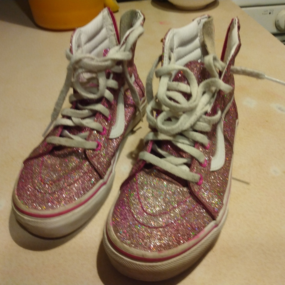 Vans pink glitter girls sneakers